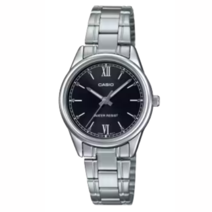 Casio General LTP-V005D-1B2 Silver Stainless Steel Band Women Watch